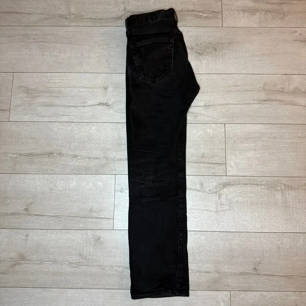 Men’s Levi’s Premium 501 Original Fit Jeans Washed Blk Denim W32 L32 Button Fly